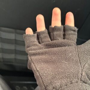 Fingerless Fleece Gloves - Black